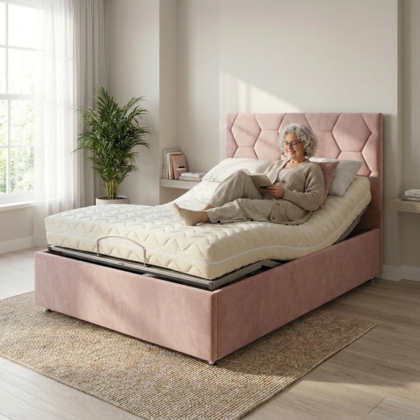 The Vienna Adjustable Bed frame With Adjustable Wooden Slats | Memory Foam Mattress
