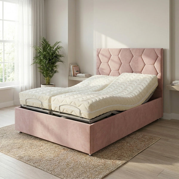 The Vienna Adjustable Bed frame With Adjustable Wooden Slats | Memory Foam Mattress