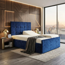 The Newyork Lined Adjustable Bed frame With Adjustable Wooden Slats | Memory Foam Mattress