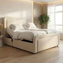 White Plain Adjustable Bed frame With Adjustable Wooden Slats | Memory Foam Mattress