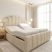 Art Deco Adjustable Bed frame With Adjustable Wooden Slats | Memory Foam Mattress