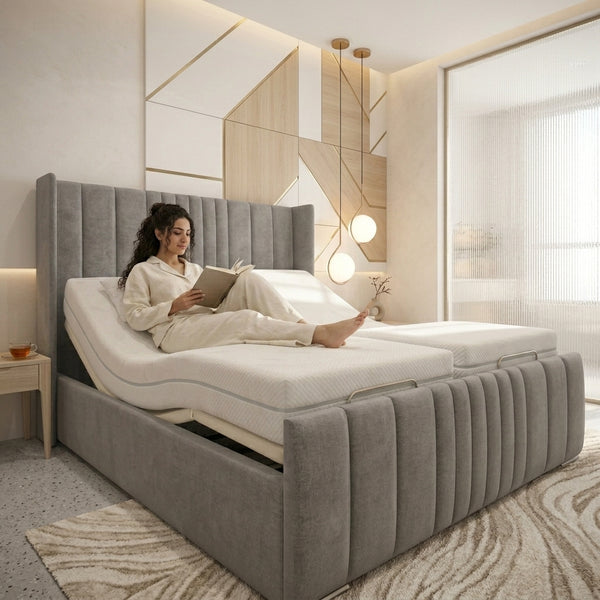 The Manhattan Adjustable Bed frame With Adjustable Wooden Slats | Memory Foam Mattress (Copy)