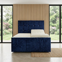 The Newyork Lined Adjustable Bed frame With Adjustable Wooden Slats | Memory Foam Mattress