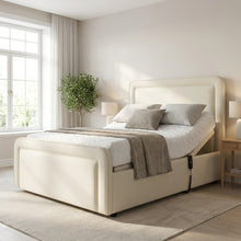 White Plain Adjustable Bed frame With Adjustable Wooden Slats | Memory Foam Mattress