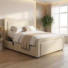 White Plain Adjustable Bed frame With Adjustable Wooden Slats | Memory Foam Mattress