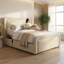 White Plain Adjustable Bed frame With Adjustable Wooden Slats | Memory Foam Mattress