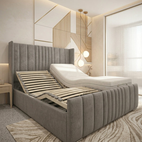 The Manhattan Adjustable Bed frame With Adjustable Wooden Slats | Memory Foam Mattress (Copy)