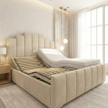 Art Deco Adjustable Bed frame With Adjustable Wooden Slats | Memory Foam Mattress
