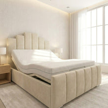 Art Deco Adjustable Bed frame With Adjustable Wooden Slats | Memory Foam Mattress